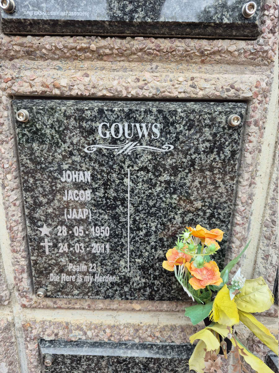 GOUWS Johan Jacob 1950-2011