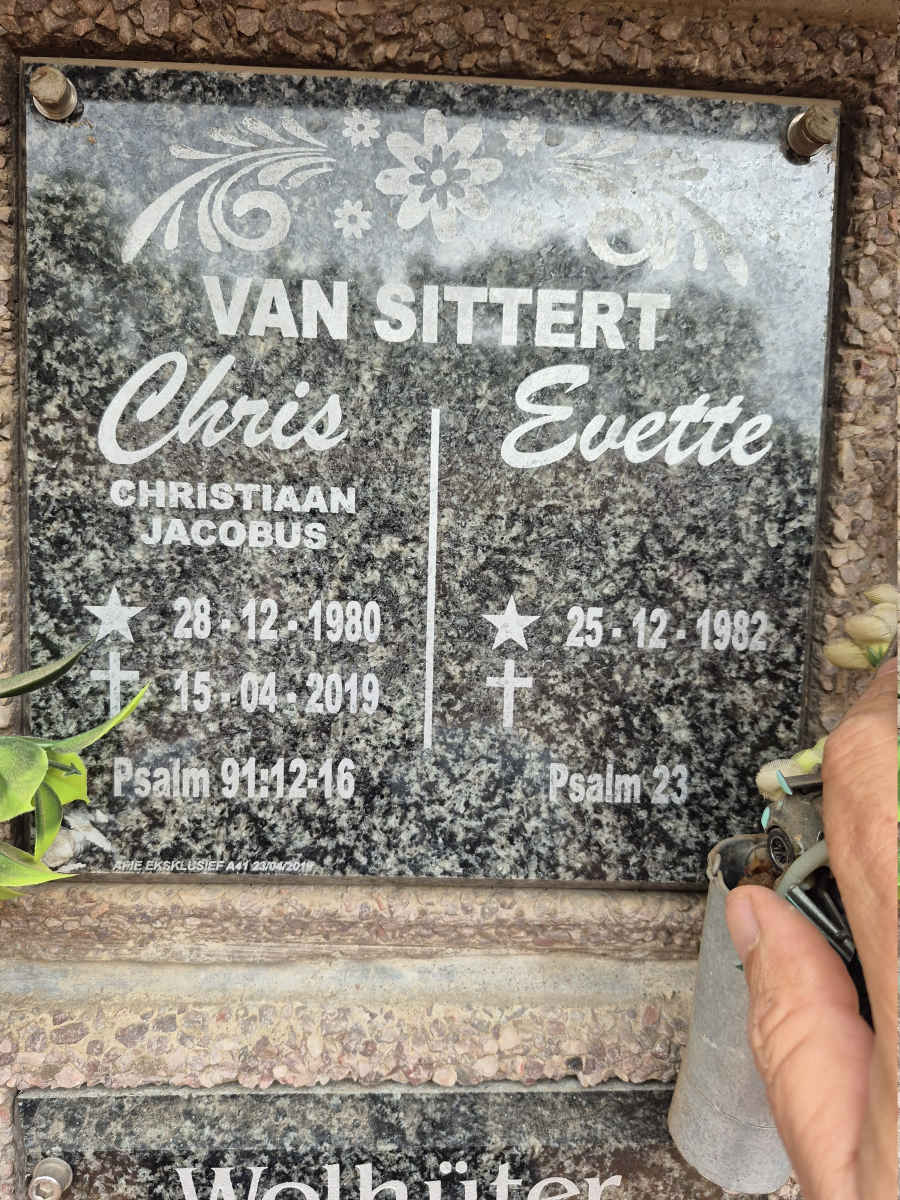 SITTERT Christiaan Jacobus, van 1980-2019 & Evette 1982-