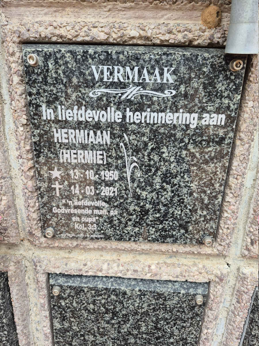 VERMAAK Hermiaan 1950-2021