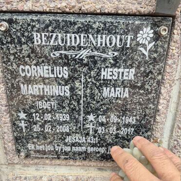 BEZUIDENHOUT Cornelius Marthinus 1939-2008 & Hester Maria 1943-2017
