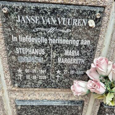 VUUREN Stephanus, Janse van 1941-2020 & Maria Margereth 1945-
