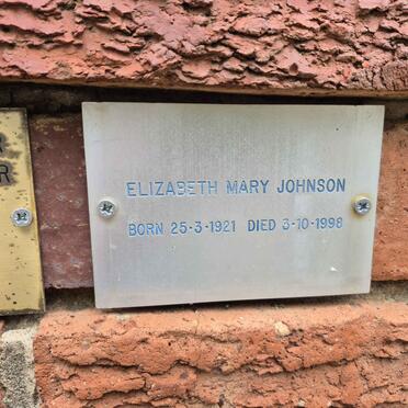 JOHNSON Elizabeth Mary 1921-1998