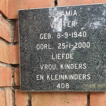 VENTER Jeramia 1940-2000