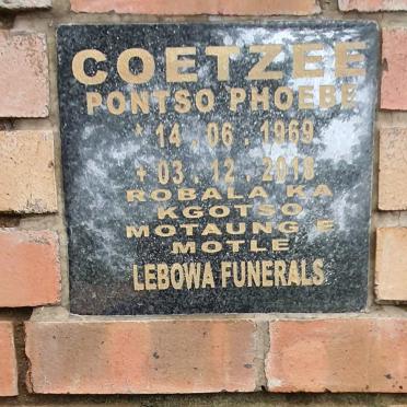 COETZEE Pontso Phoebe 1969-2018