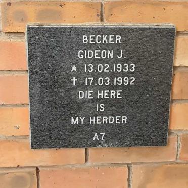 BECKER Gideon J. 1933-1992