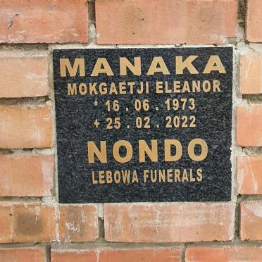 MANAKA Mokgaetji Eleanor 1973-2022