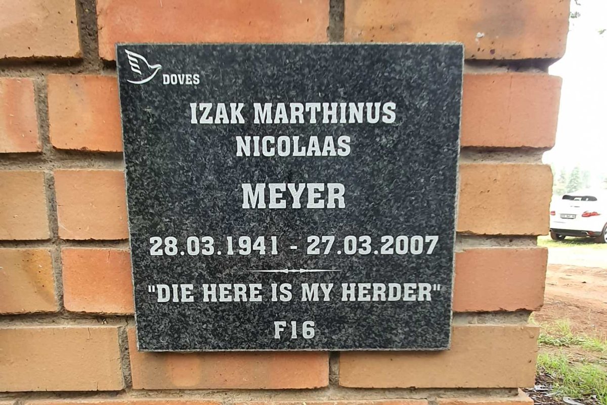 MEYER Izak Marthinus Nicolaas 1941-2007