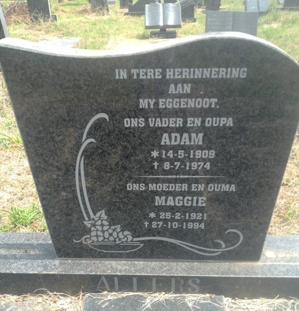 ALLERS Adam 1909-1974 & Maria Jacoba 1921-1994