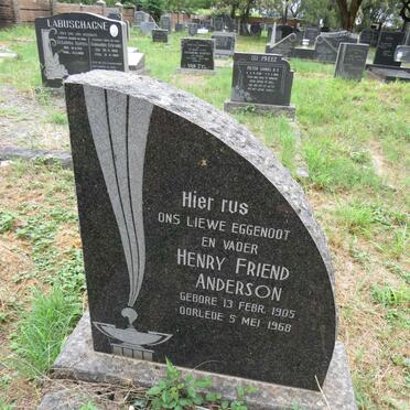 ANDERSON Henry Friend 1905-1968 
