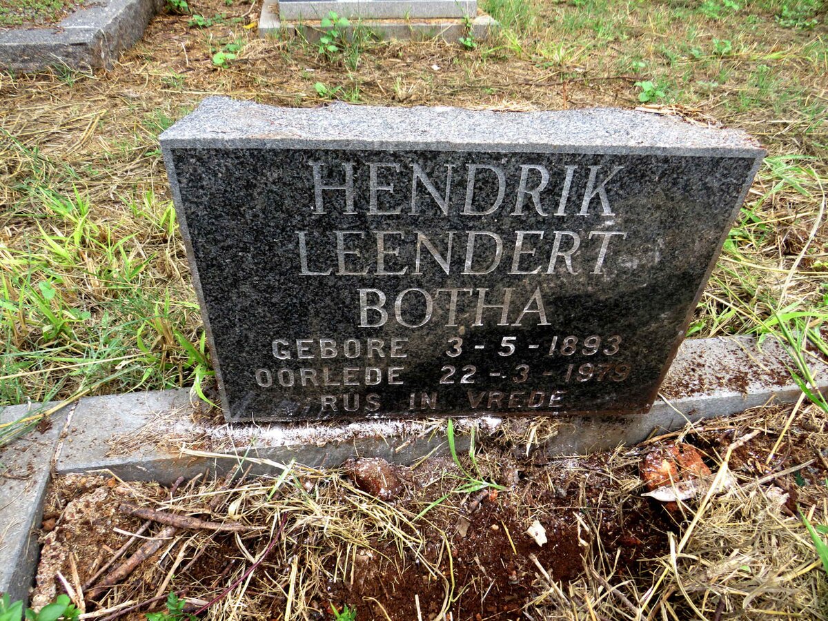 BOTHA Hendrik Leendert 1893-1979