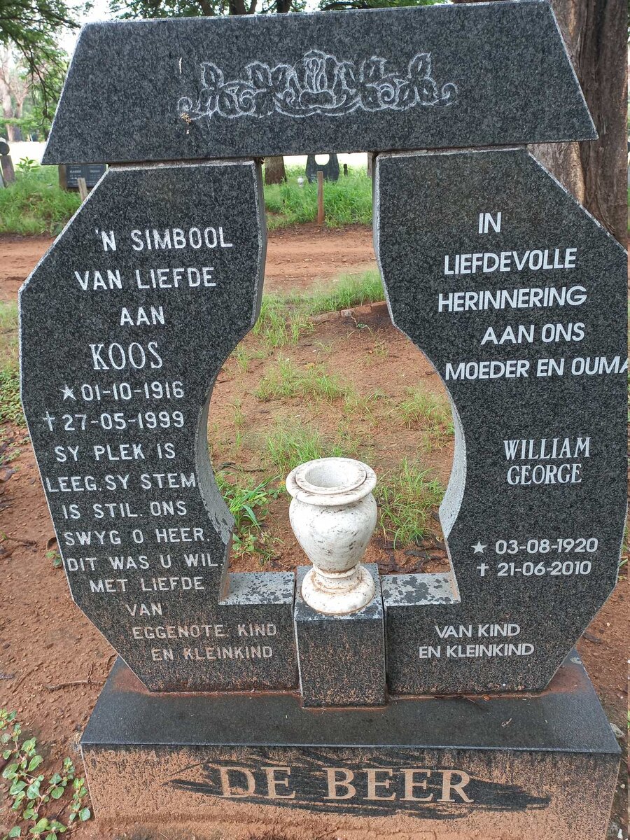 BEER Koos, de 1916-1999 :: DE BEER William George 1920-2010