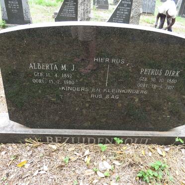 BEZUIDENHOUT Petrus Dirk 1880-1957 & Alberta M.J. 1892-1980
