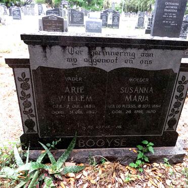 BOOYSE Arie Willem 1889-1957 & Susanna Maria DU PLESSIS 1894-1970