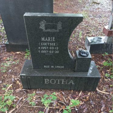 BOTHA Marie nee COETSEE 1957-1997