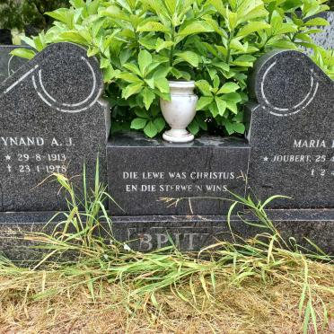 BRITZ Wynand A.J. 1913-1978 & Maria E. JOUBERT 1919-1985