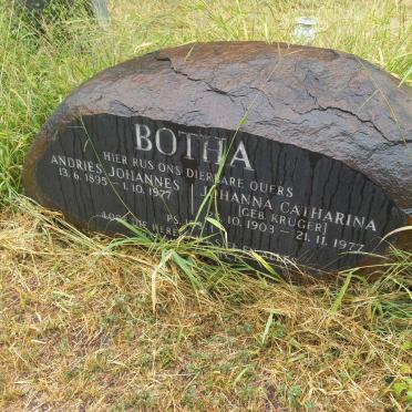 BOTHA Andries Johannes 1895-1977 & Johanna Catharina KRUGER 1903-1977
