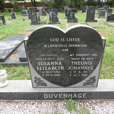 DUVENHAGE Theunis Johannes 1911-1986 & Susanna Elizabeth 1915-2004