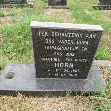 HORN Machiel Frederick 1905-1989