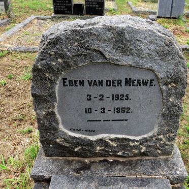 MERWE Eben, van der 1925-1962