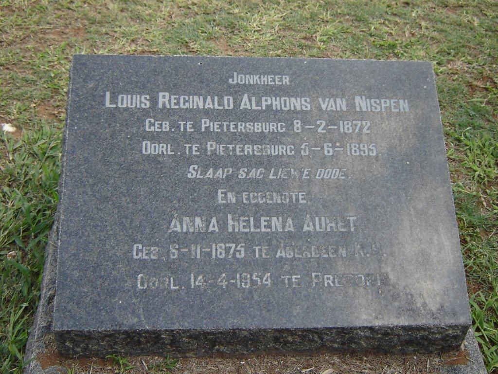 NISPEN Louis Reginald Alpons, van 1872-1895 &amp; Anna Helena AURET 1875-1954