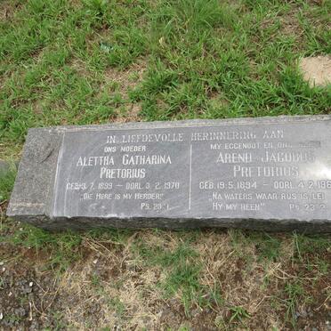 PRETORIUS Arend Jacobus 1894-1966 & Alettha Catharina 1899-1970