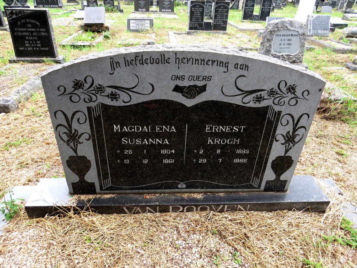 ROOYEN Ernest Krogh, van 1895-1966 & Magdalena Susanna 1904-1961