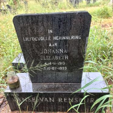 RENSBURG Johanna Elizabeth, Janse van 1913-1999
