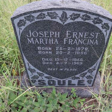 SOULE Joseph Ernest 1878-1956 & Martha Francina 1886-1969