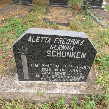 SCHONKEN Aletta Fredrika Germina 1896-1971