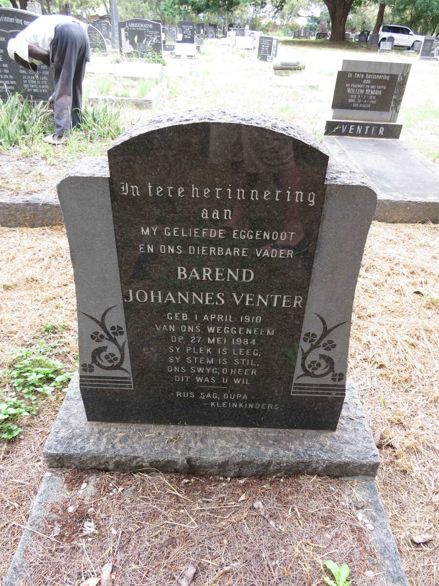 VENTER Barend Johannes 1910-1984