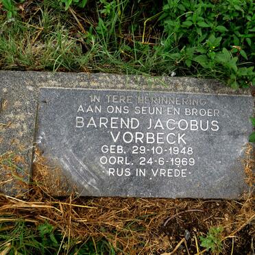 VORBECK Barend Jacobus 1948-1969