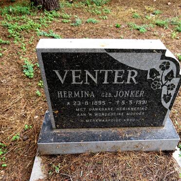 VENTER Hermina nee JONKER 1895-1991