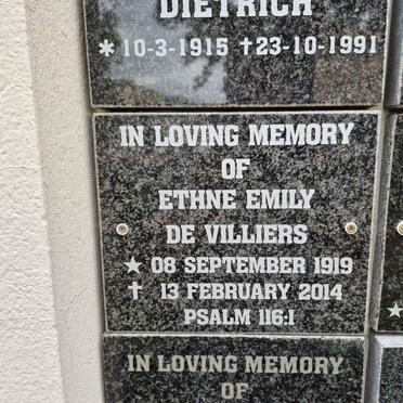 VILLIERS Ethne Emily, de 1919-2014