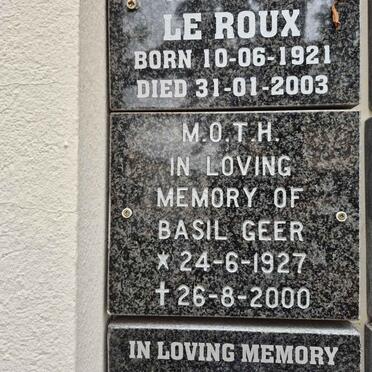 GEER Basil 1927-2000