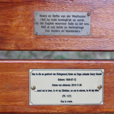 WESTHUIZEN Boer, van der &amp; Bettie :: NAUDE Johnnie Henry 1948-2010