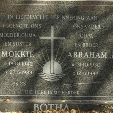 BOTHA Abraham J. 1930-1992 & Mokkie 1942-1989