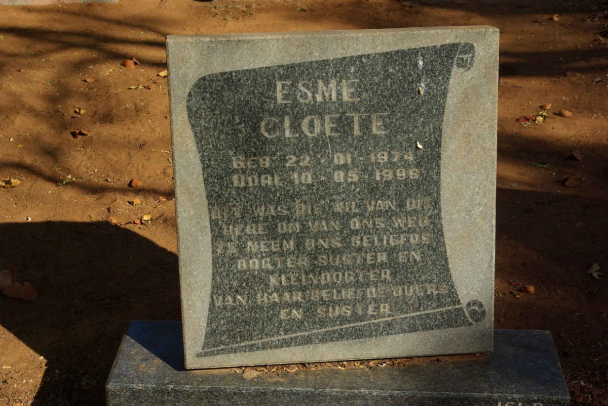 CLOETE Esme 1974-1998