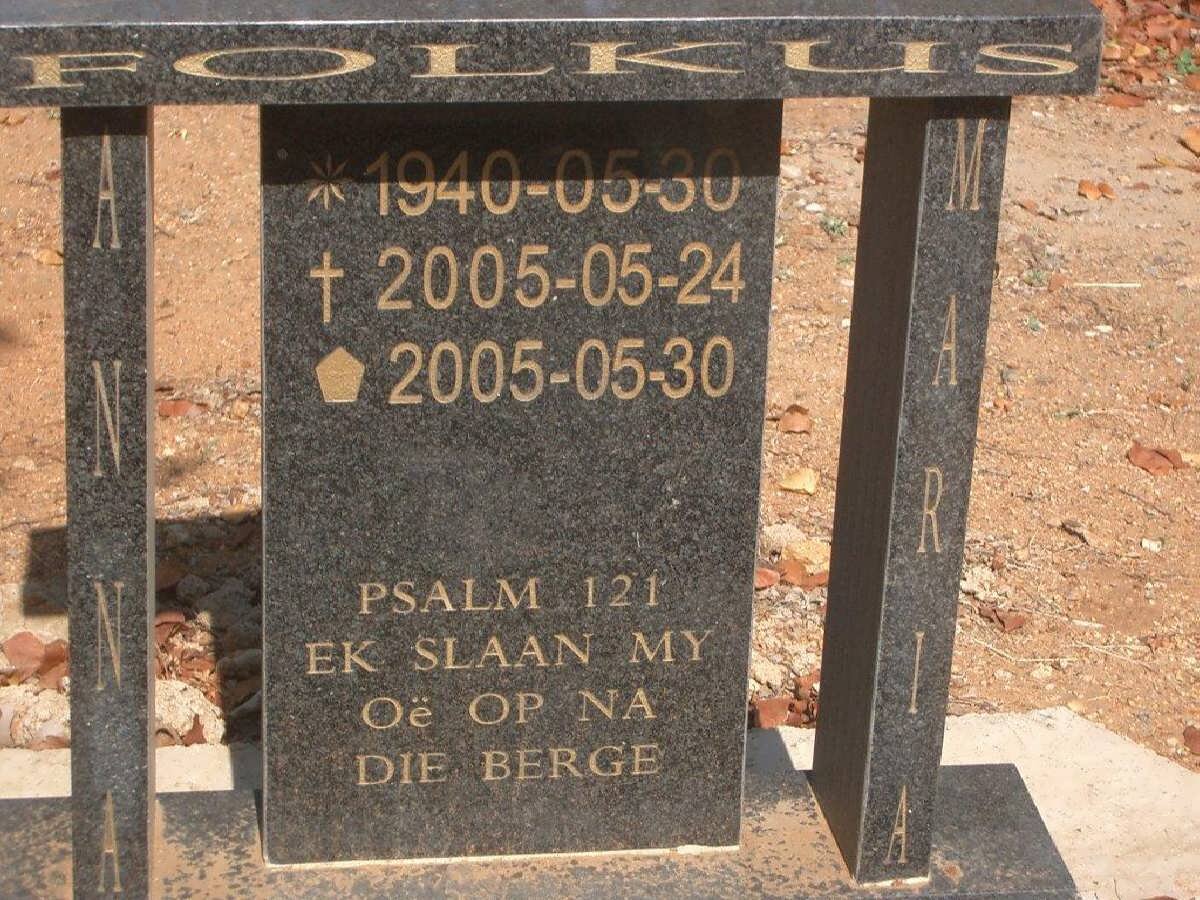 FOLKUS Anna Maria 1940-2005