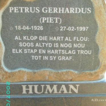 HUMAN Petrus Gerhardus 1926-1997