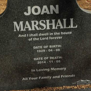 MARSHALL Joan 1929-2014
