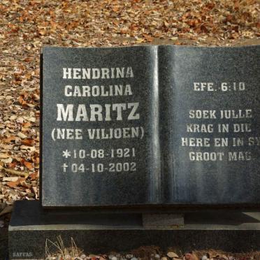 MARITZ Hendrina Carolina nee VILJOEN 1921-2002