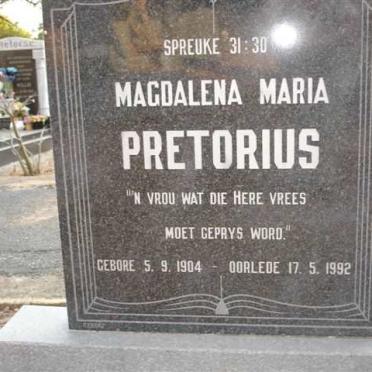 PRETORIUS Magdalena Maria 1904-1992