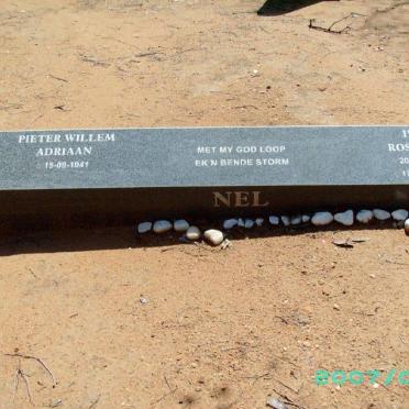 The grave in 2007 - The name of NEL has been removed since, and the surname changed to DU TOIT