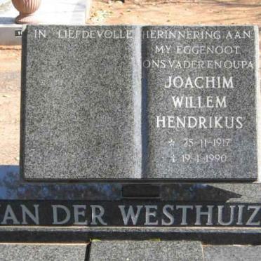 WESTHUIZEN Joachim Willem Hendrikus, van der 1917-1990