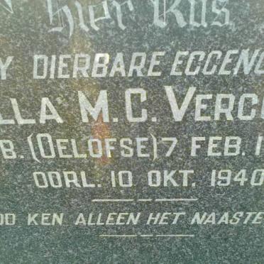 VERCUEIL Ella M.C. nee OELOFSE 1876-1940