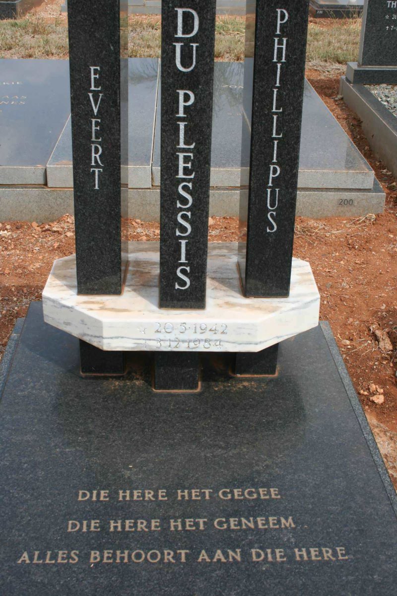 PLESSIS Evert Phillipus, du 1942-1984