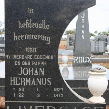 LIVERSAGE Johan Hermanus 1927-1973