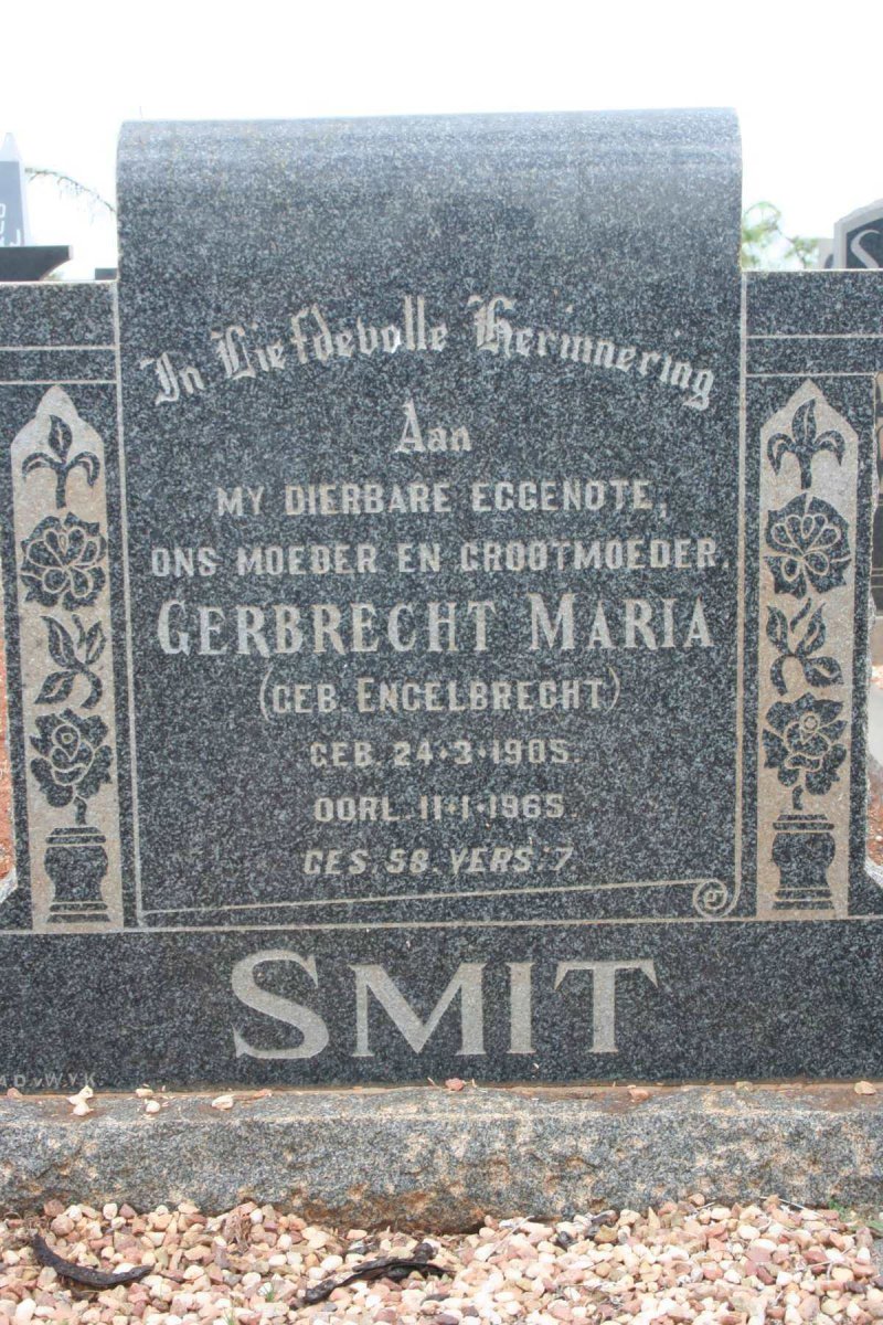 SMIT Gerbrecht Maria nee ENGELBRECHT 1905-1965