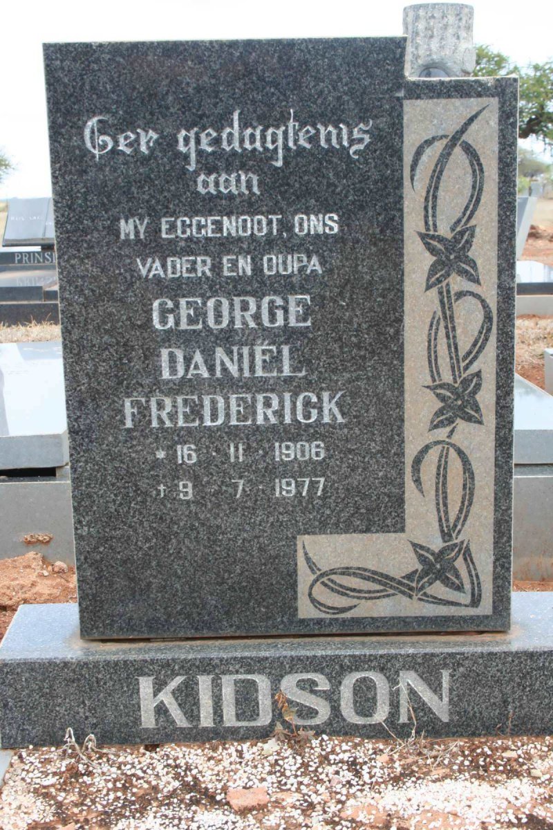 KIDSON George Daniel Frederick 1906-1977