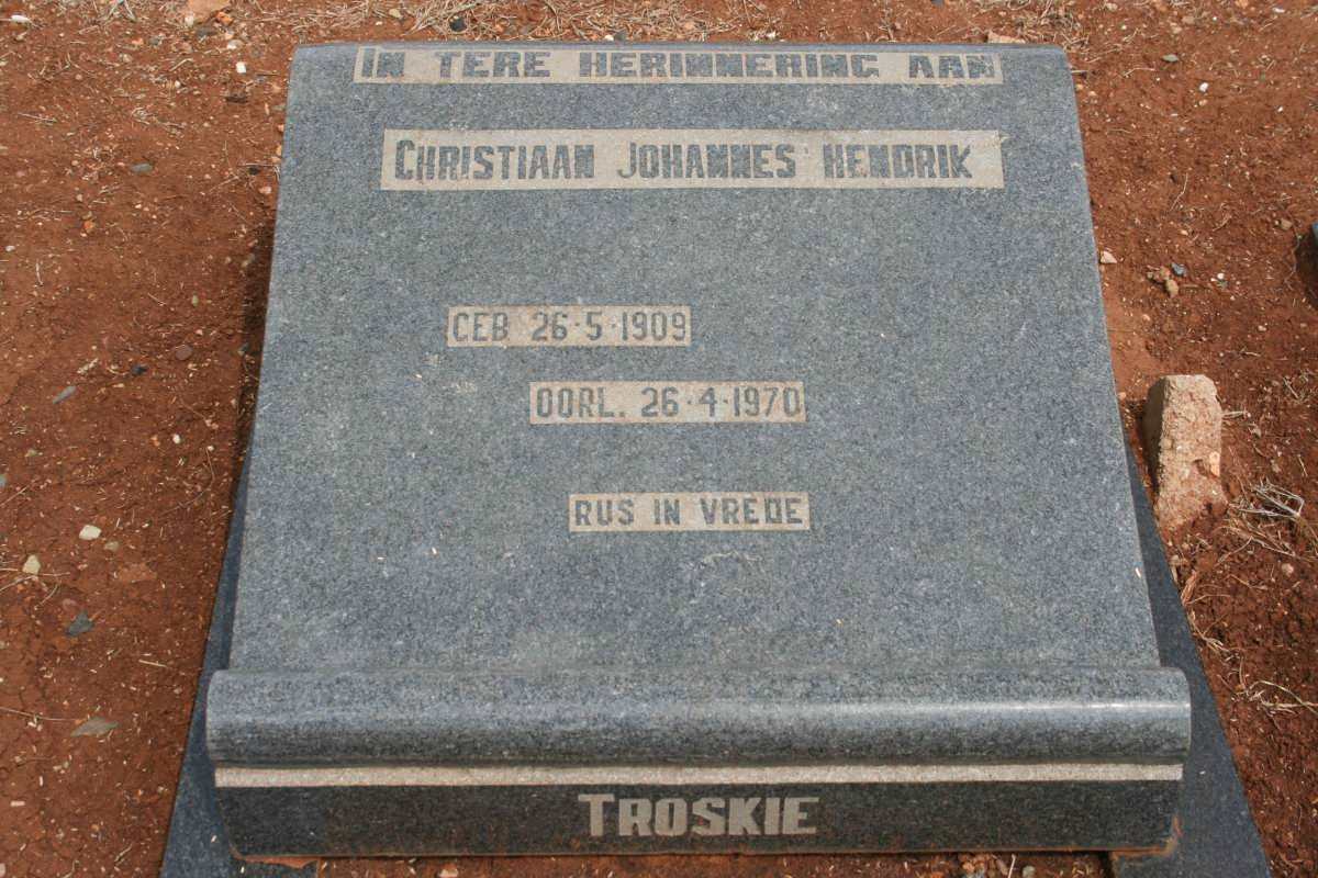 TROSKIE Christiaan Johannes Hendrik 1909-1970